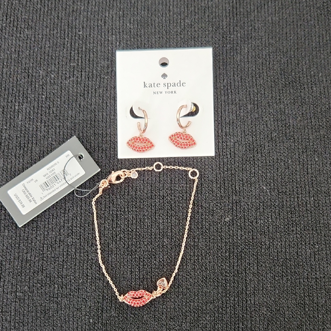 Kate Spade Pink Lip Jewelry Set